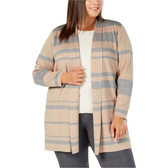 Calvin Klein Striped Heavy Knit Cardigan Large - Picture 1 of 10
